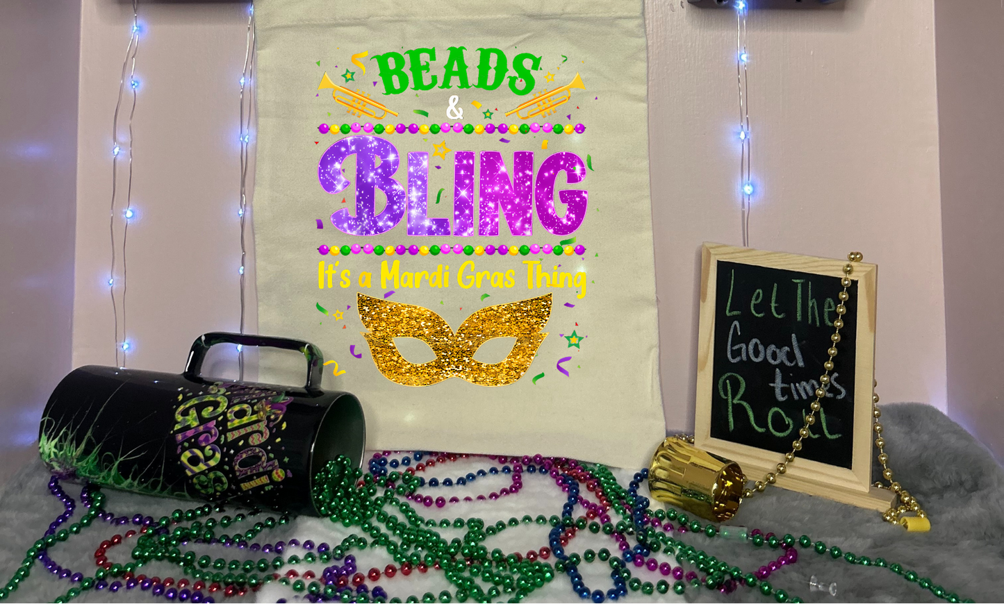 Madi Gras Tote, " Beads & Bling"