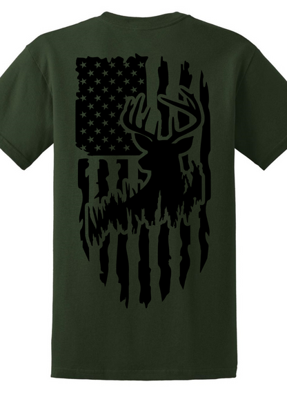 DEER WITH AMERICAN FLAG SHORT SLEEVE