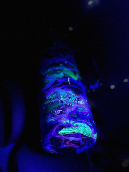 BLUE INK SWIRL GLOW IN THE DARK TUMBLER