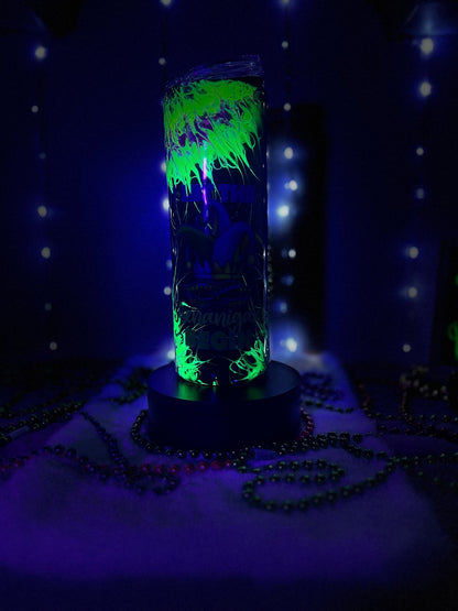MARDI GRAS LET THE SHENANIGANS BEGIN BOUJI GLOW IN THE DARK TUMBLER