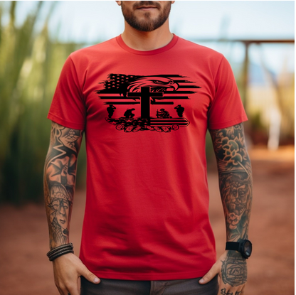 EAGLE WITH SOLDIER PATRIOTIC SHIRT
