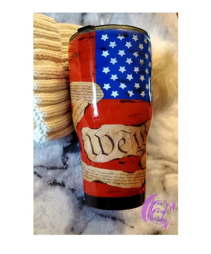 WE THE PEOPLE AMERICAN FLAG TUMBLER