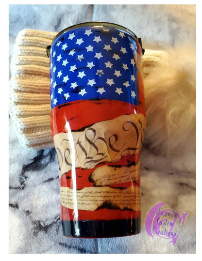 WE THE PEOPLE AMERICAN FLAG TUMBLER
