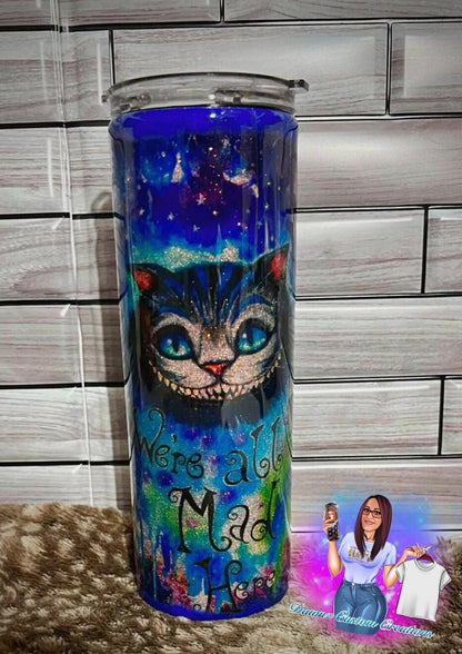 ALICE IN WONDERLAND CHESHIRE CAT TUMBLER