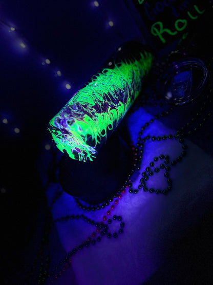 MARDI GRAS GLOW IN THE DARK BOUJI TUMBLER WITH HANDLE
