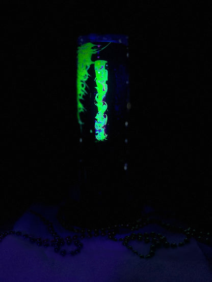 MARDI GRAS GLOW IN THE DARK BOUJI TUMBLER WITH HANDLE
