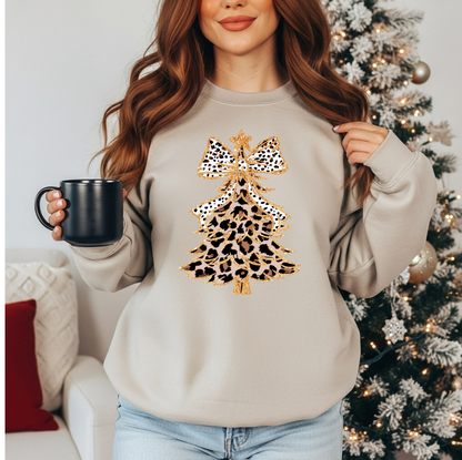 LEOPARD PRINT CHRISTMASS TREE SWEATSHIRT