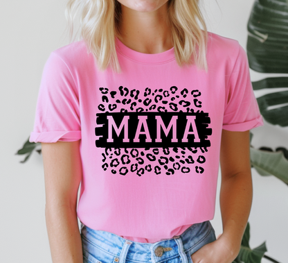MAMA WITH LEOPARD PRINT SHIRT